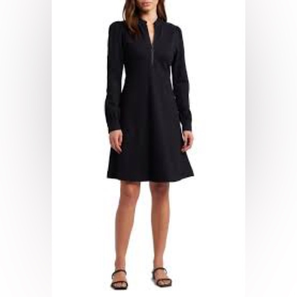 Caslon Black Long-Sleeve A-Line Dress